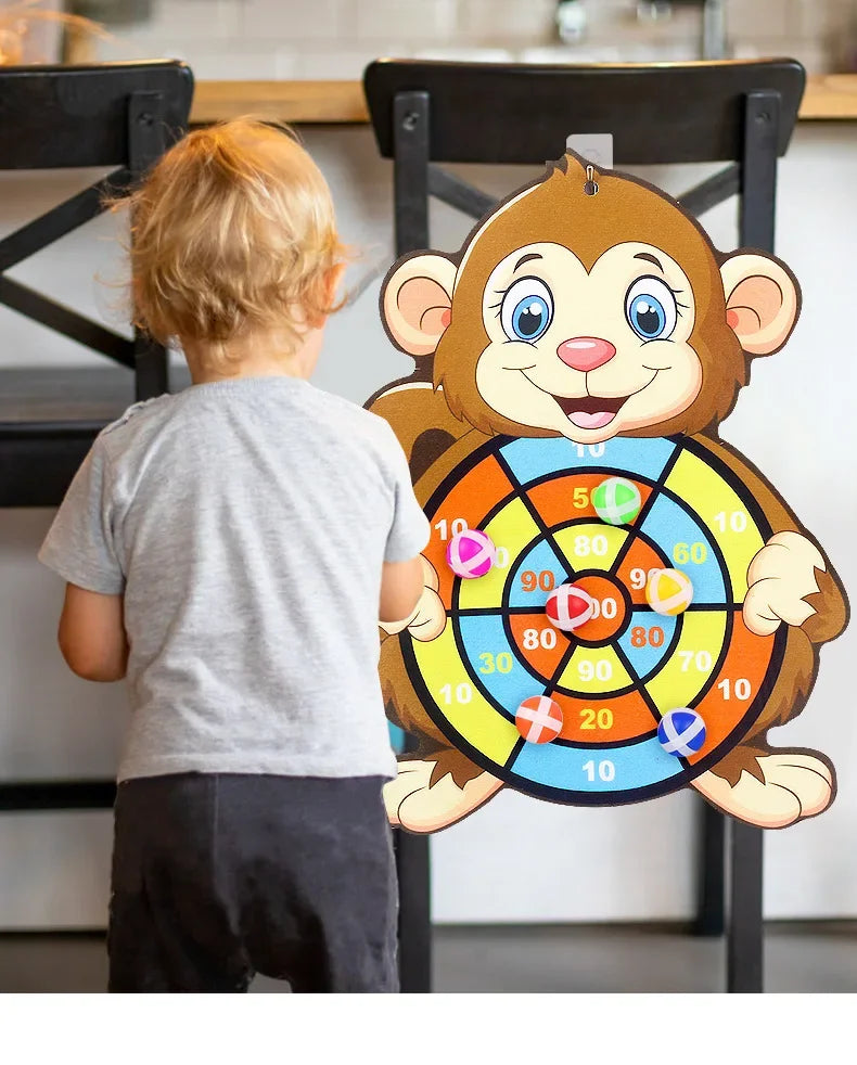 Jeu de Fléchettes Enfant Balle Collante Animal – Cible Montessori Intérieur 3-7 Ans