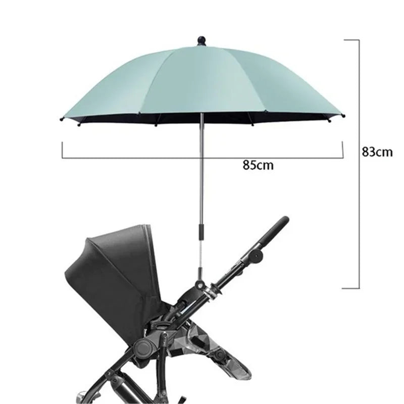 Ombrelle poussette universelle — Parapluie Pince Réglable Anti-UV & Pluie UPF50+ | Toutes Marques