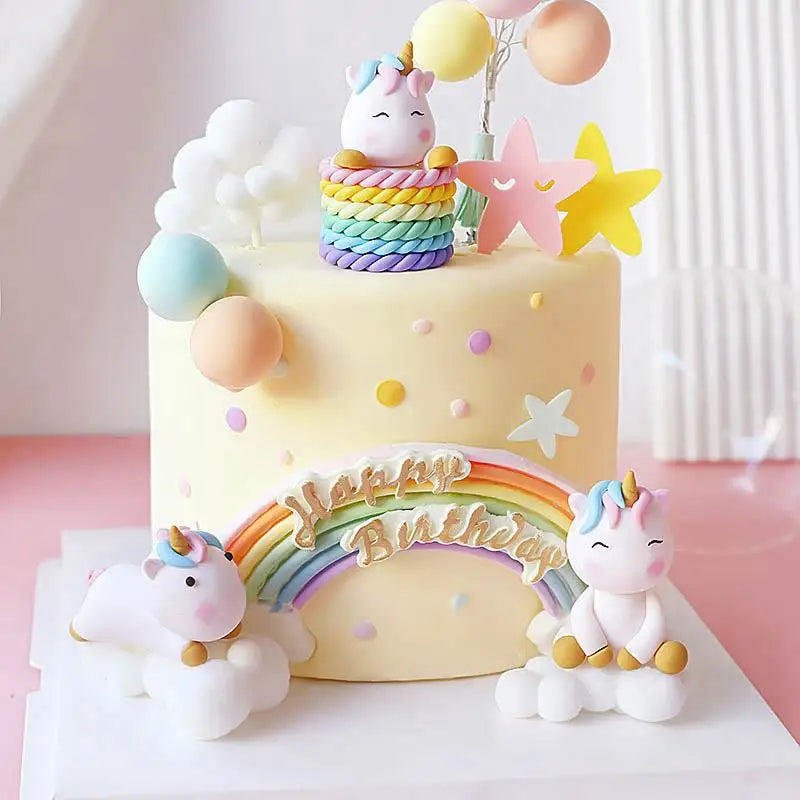 Cake Topper Licorne Arc-en-Ciel – Décoration Gâteau Anniversaire Fille 16 18 Ans & Baby Shower