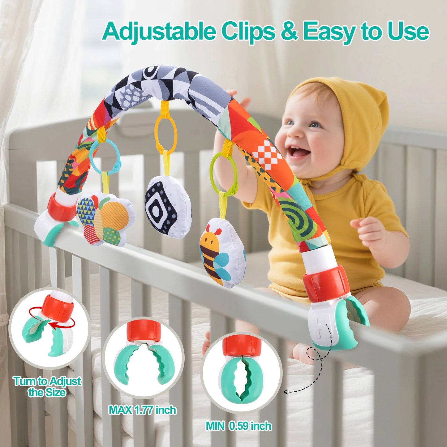 Jouet À Suspendre Bébé Poussette & Siège Auto – Spirale D’Activité Éveil Sensoriel