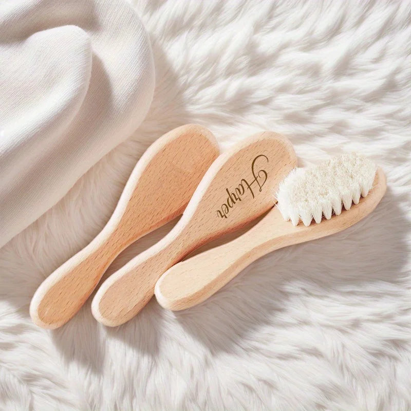 Brosse à Cheveux Bébé Personnalisée Prénom Gravé en Bois – Cadeau Naissance & Baby Shower Original