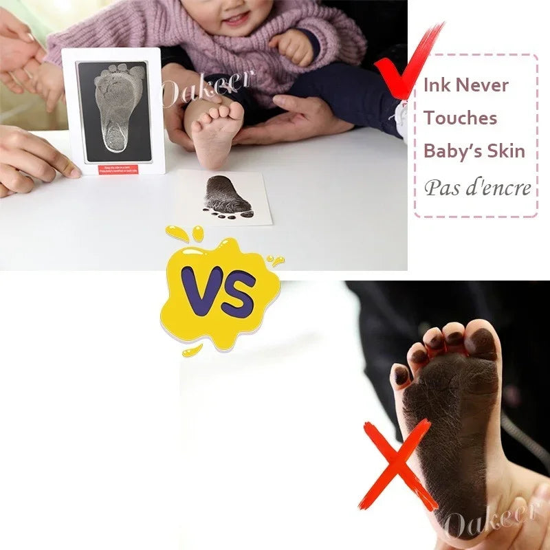 Pack 2 Tampons Empreintes Bébé Premium – Duo Couleurs Sans Contact | Cadeau Naissance Original