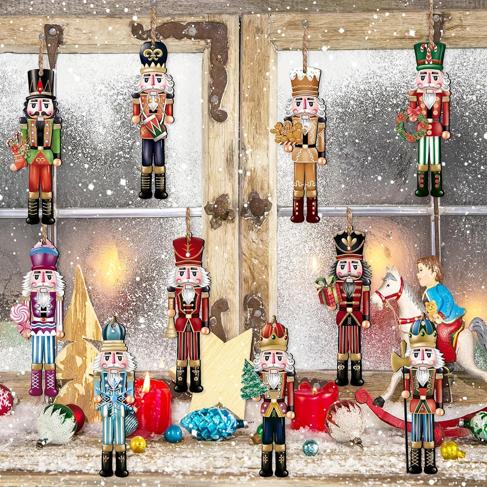 Lot 12 Figurines Casse-Noisette Bois – Décoration Sapin Noël Miniature, Soldat Bois Cadeau Fêtes