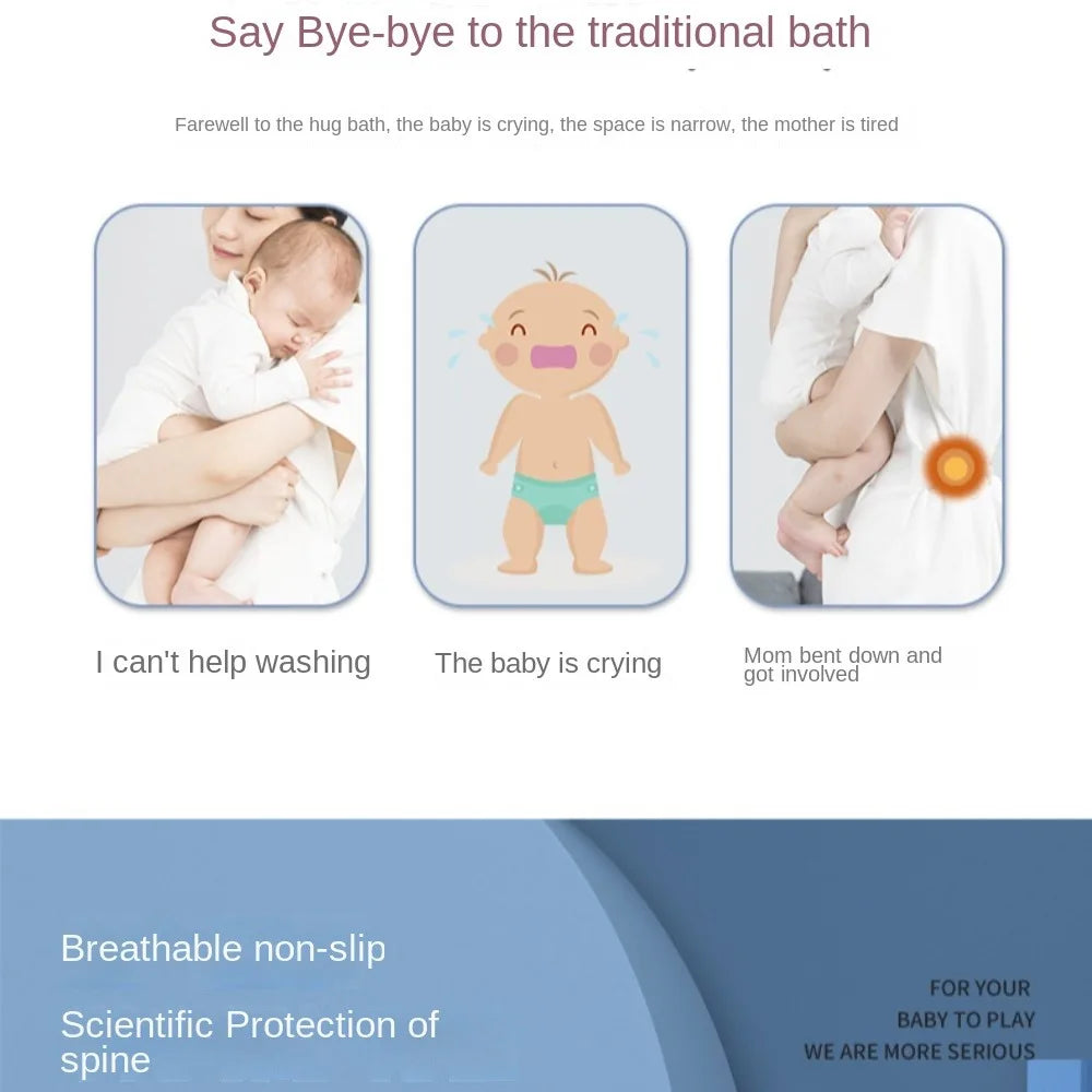 Filet de Bain Bébé Antidérapant Croix Ajustable – Siège Berceau Nouveau-Né | Rose, Bleu & Étoile
