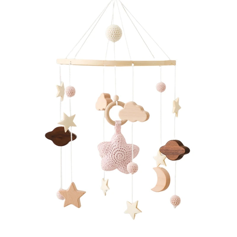 Mobile Musical Bébé Bois & Feutre — Cloche Lit Animaux Cartoon | Boîte à Musique & Support | 36 Modèles