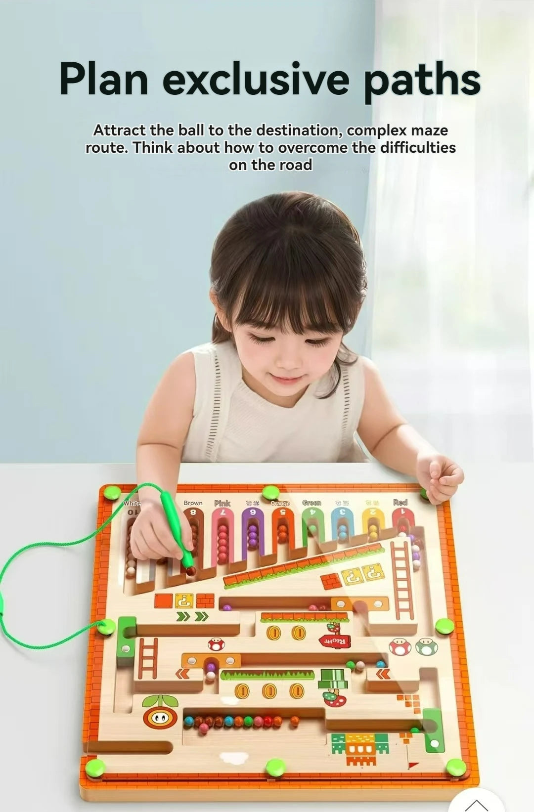 Labyrinthe Magnétique Balle Enfant – Concentration, Logique & Écriture | Puzzle Éducatif Dès 3 Ans | Taille M & L