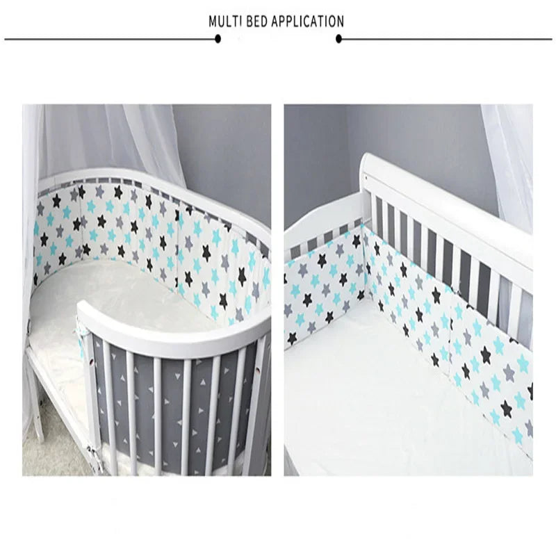 Tour de Lit Bébé Coton Motifs — Protège Barreaux Respirant 60x120 | 14 Coloris Fille & Garçon