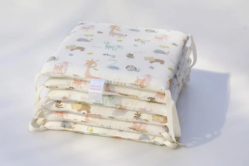 Barrière de lit enfant anti-chute — Coton Lavable Amovible 6 Pièces | Bleu, Beige, Blanc, Kaki