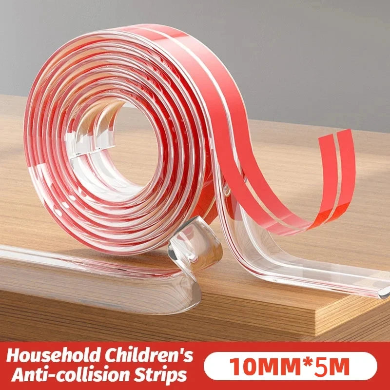 Protection angle transparent bébé — Bande PVC Auto-Adhésive | 8 Tailles 10-15mm, 1-5m