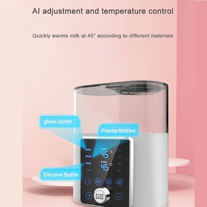 Chauffe-Biberon Double 8 en 1 avec Minuterie – 2 Biberons Simultanés Lait Maternel & Formule