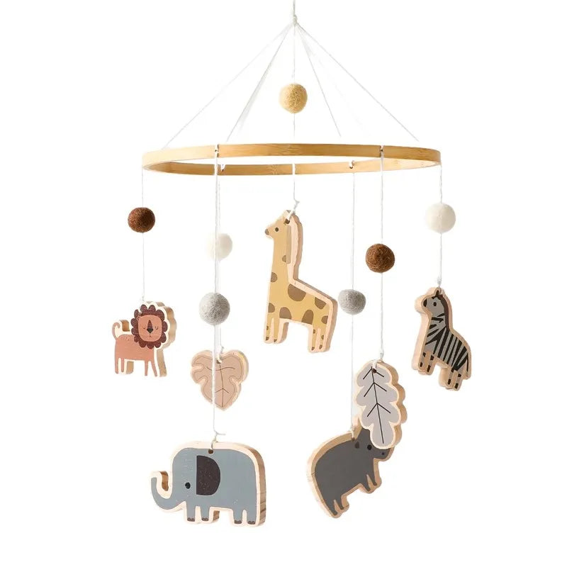 Mobile Hochet Bois & Crochet Bébé – Cloche Lit Étoiles & Pendentifs | Support Nuage | 27 Modèles