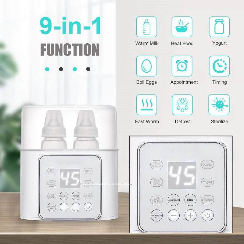 Chauffe-Biberon Rapide Multifonction – Stérilisateur 5 min, Chauffe Lait Maternel & Aliments Bébé
