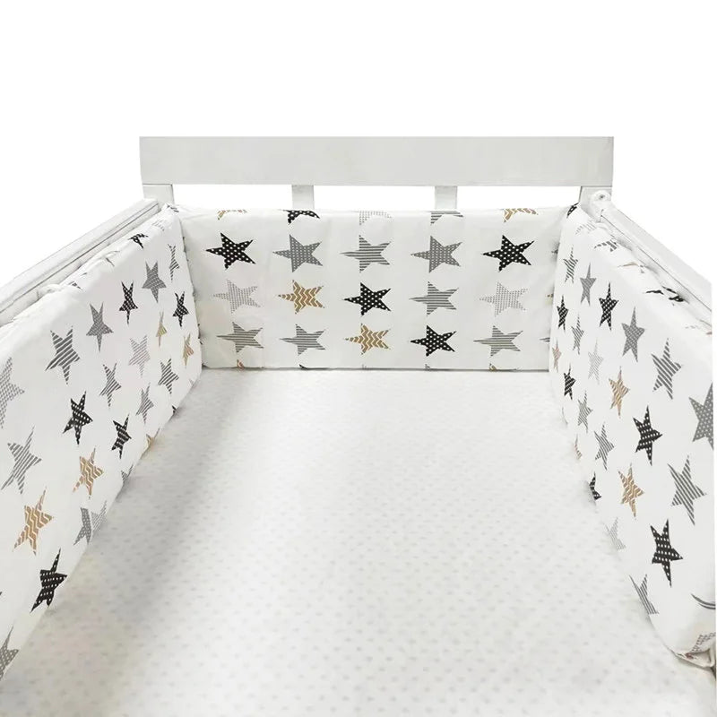 Tour de Lit Bébé Coton Épais 1 Pièce — Coussin Protège Barreaux Lavable | 24 Coloris Fille & Garçon