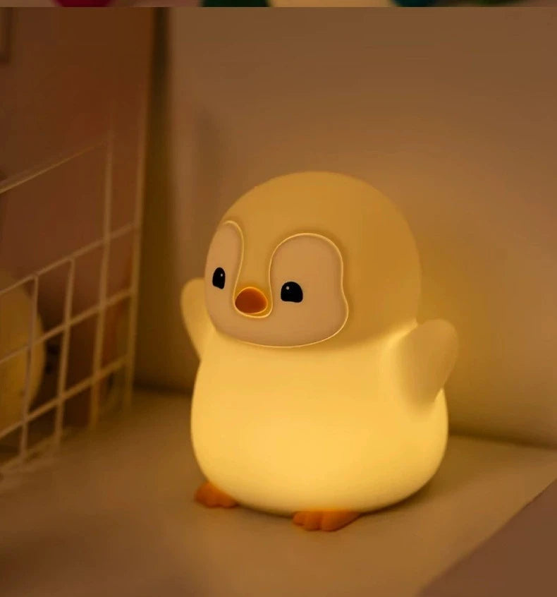 Veilleuse dragon & pingouin silicone — LED Tactile Rechargeable Dimmable | 5 Modèles | Chambre Bébé