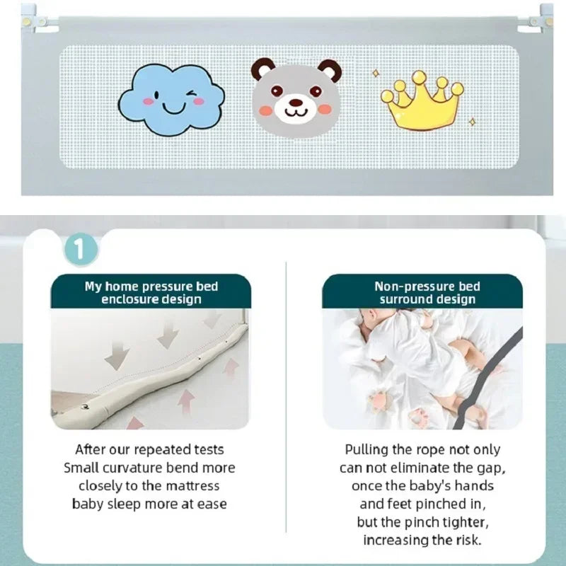 Barrière de Lit Anti-Chute Bébé & Enfant Réglable – Rail de Sécurité Lit 1.5M à 2.0M