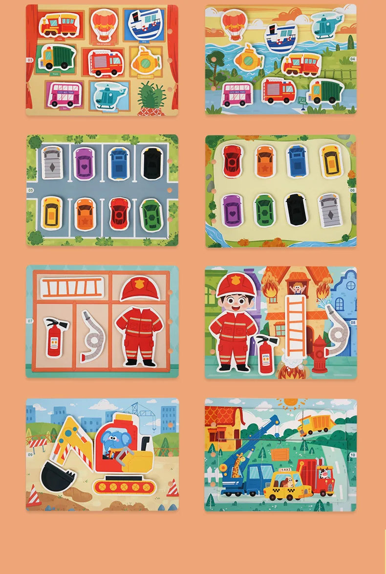 Quiet Book Montessori – Mon Premier Livre Calme Éducatif | 6 Thèmes | Jeu d’Association Bébé