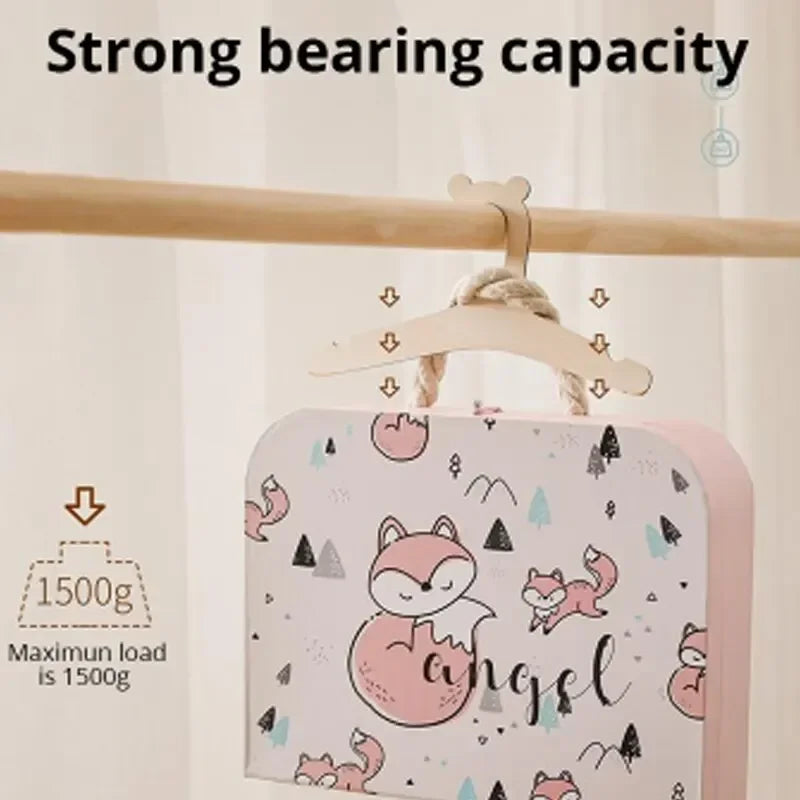 Lot 10 Cintres en Bois Bébé & Enfant – Rangement Vêtements Chambre Nursery | Cadeau Naissance