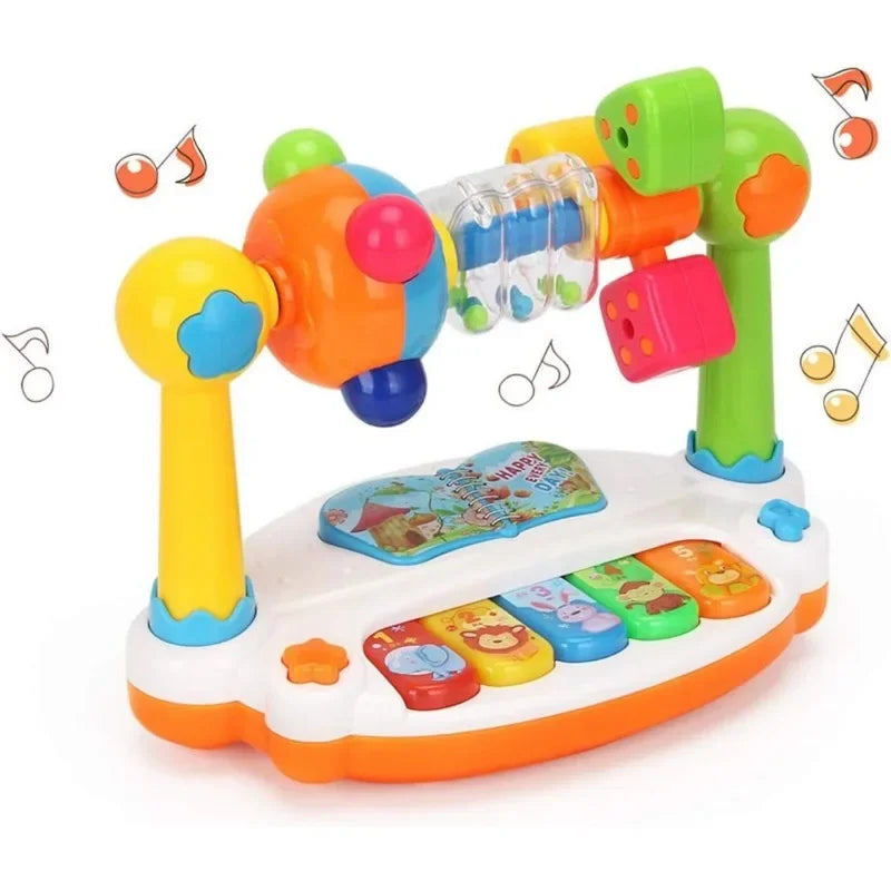 Piano Bébé Musical Rotatif Lumineux – Clavier Éveil Son & Lumière Tout-Petit 1 2 Ans