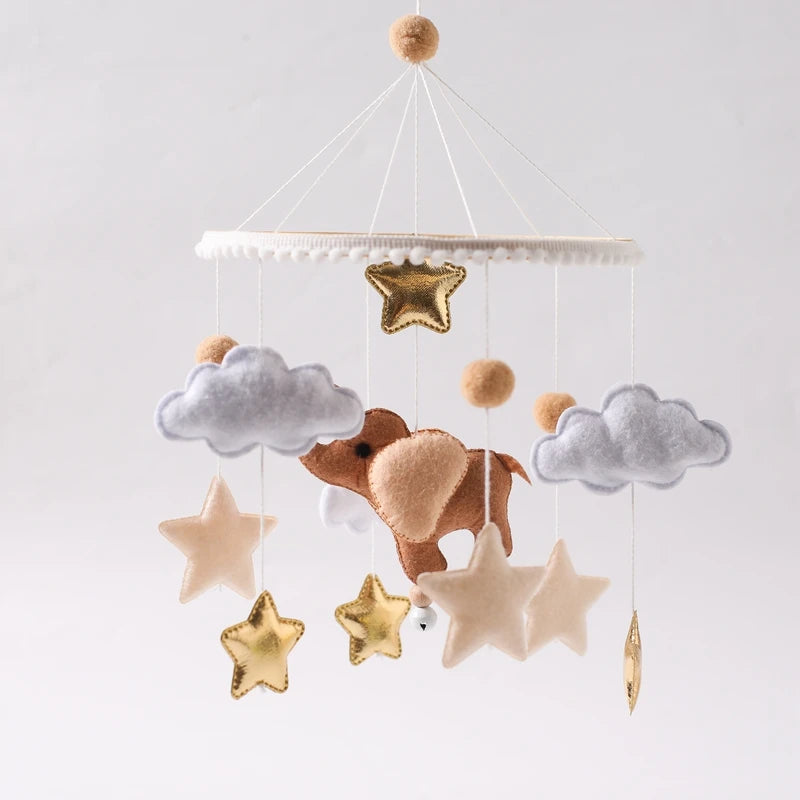 Mobile Musical Bébé Bois Feutre Premium — Cloche Lit Animaux & Boîte à Musique | 3 Modèles
