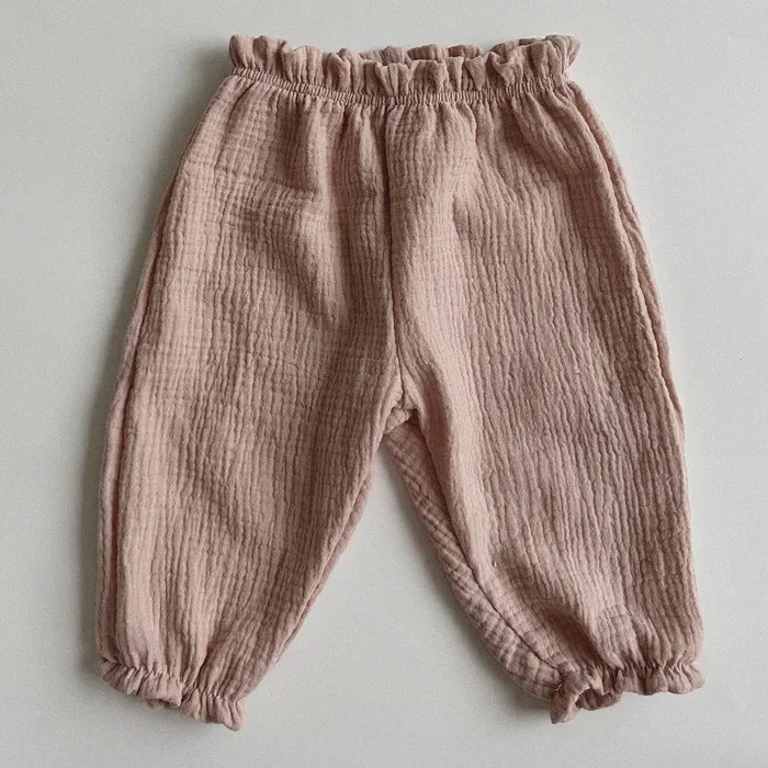 Pantalon Bébé Coton Bio – Mousseline Douce Imprimé Mignon Garçon & Fille 3-6M à 2-3 Ans