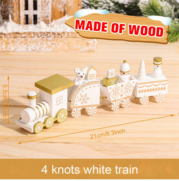 Train de Noël Miniature Bois – Décoration Sapin & Table Fêtes 2025, Cadeau Enfant Nouvel An 2026