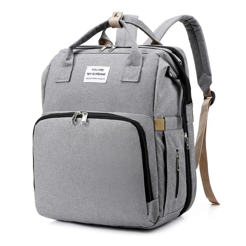 Sac à Langer Multifonction 4-en-1 – Lit Bébé Portable & Station à Langer | Voyage & Sorties