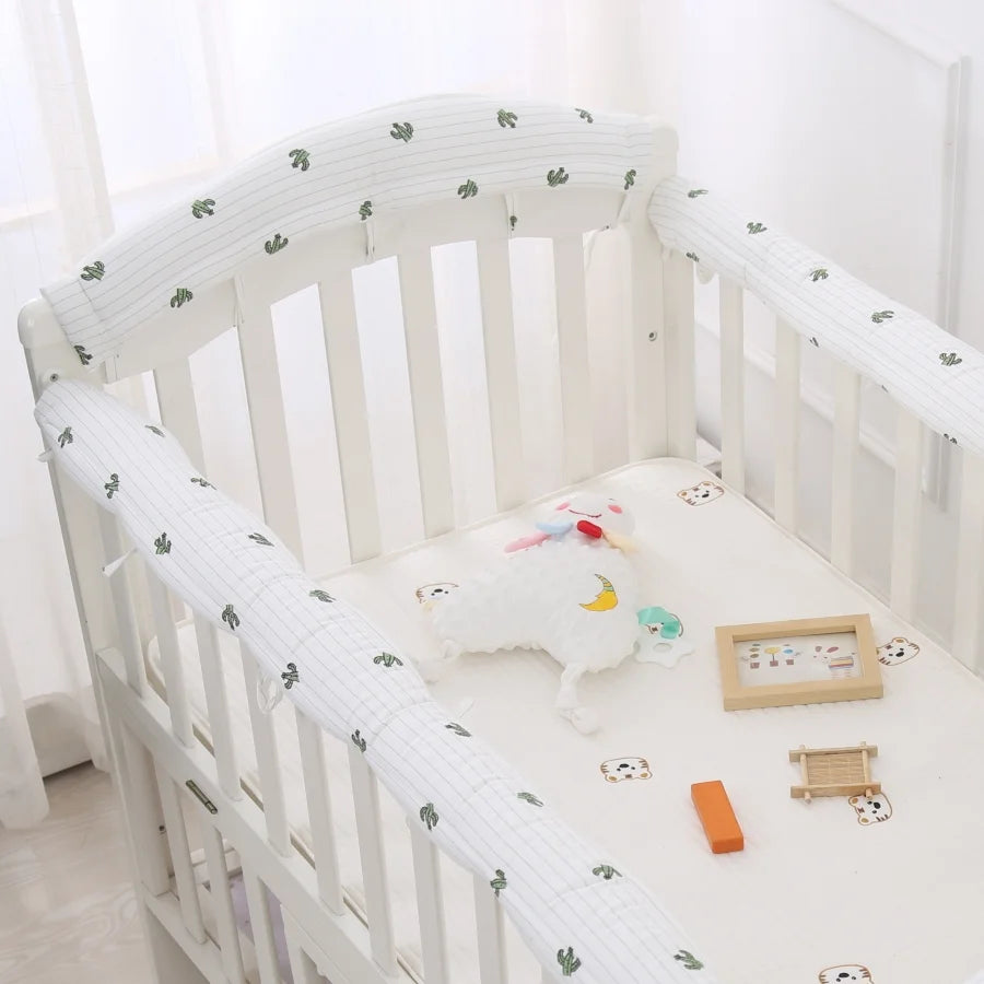 Tour de Lit Bébé Coton — Protège Barreaux Respirant Anti-Morsure | 5 Motifs, 20 Tailles