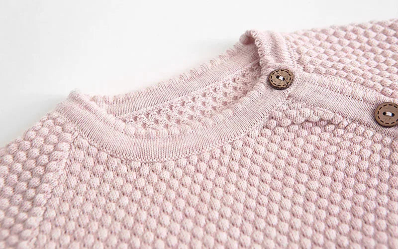 Ensemble Tricot Bébé Pyjama 2 Pièces — Pull Coton Boutonné & Pantalon, Unisexe 0-3M à 2-3 Ans