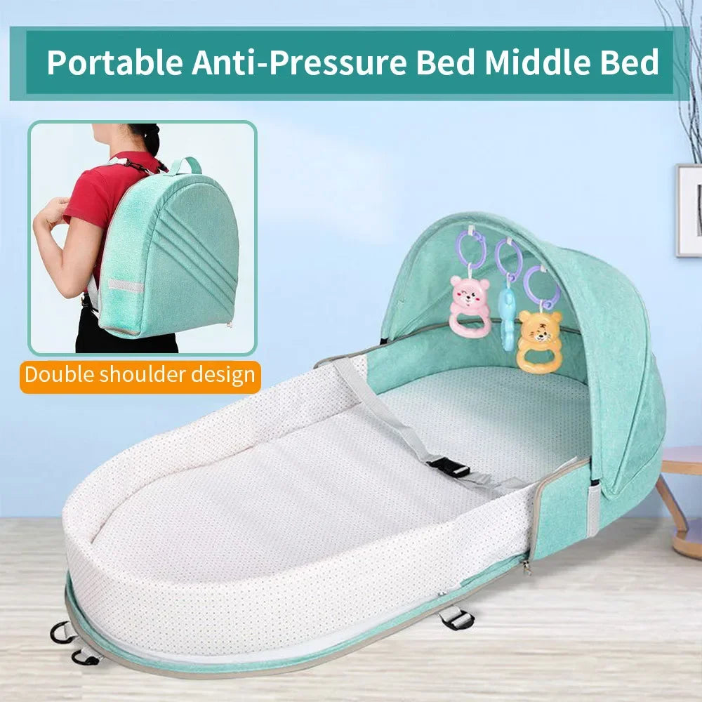 Lit parapluie bébé — Berceau Voyage Premium Moustiquaire & Matelas Anti-Écrasement | 5 Couleurs
