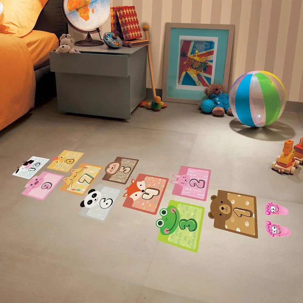 Sticker Sol Jeu de Marelle Chiffres – Autocollant PVC Éducatif Chambre Bébé Maternelle, Cadeau Parent-Enfant