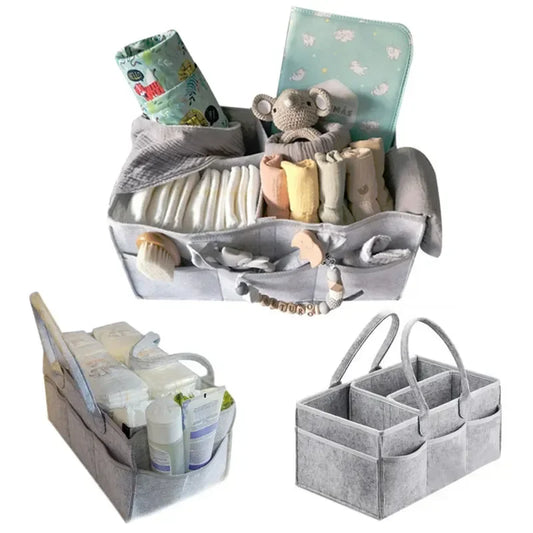Organisateur de Sac à Langer Bébé – Grand Panier Portable 33×23×18cm en Microfibre