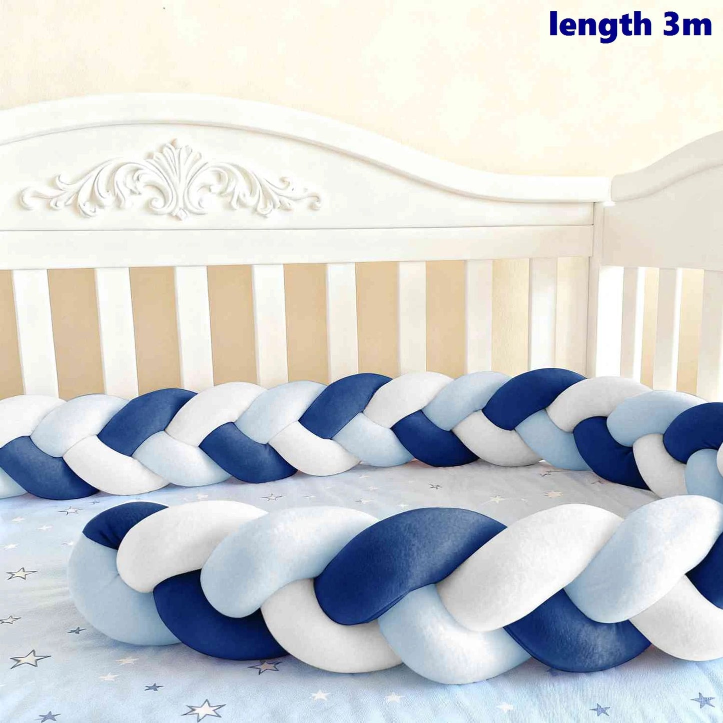 Tour de lit tressé bébé — Nœuds Spandex Doux 1-4M | 20 Coloris Garçon & Fille