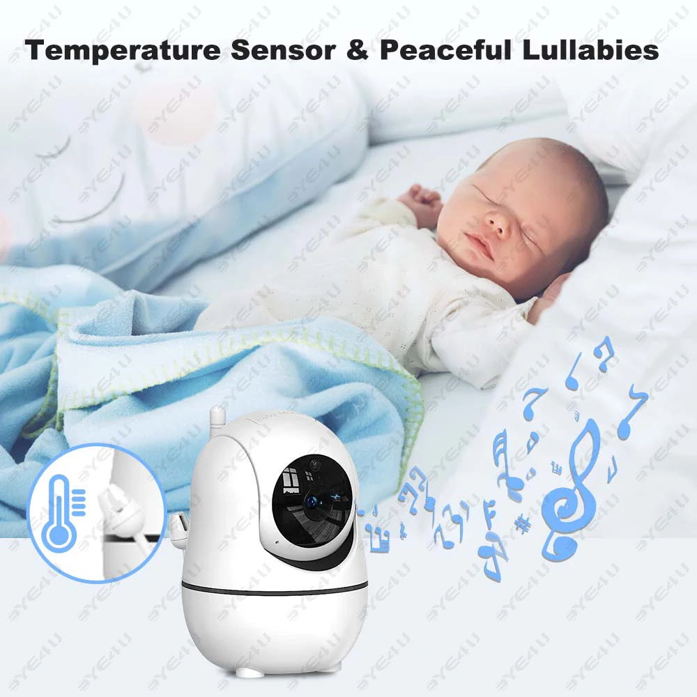 Babyphone Vidéo 5 Pouces PTZ – Capteur Température, Berceuses & Zoom | Meilleur Rapport Qualité-Prix