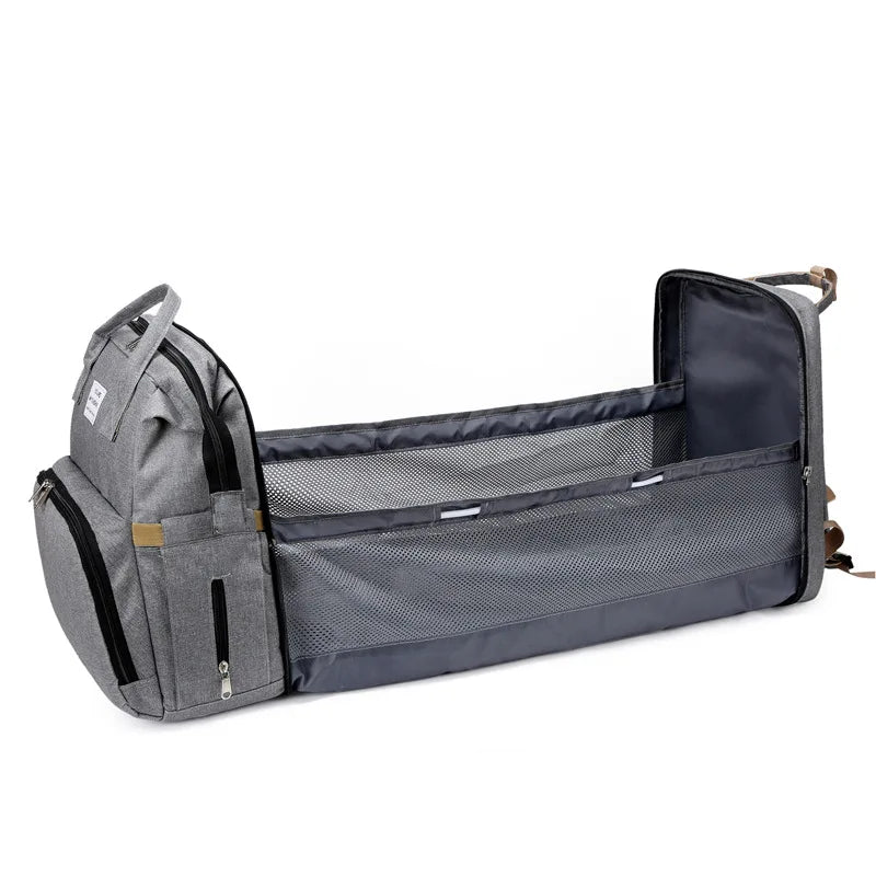 Sac à Langer Multifonction 4-en-1 – Lit Bébé Portable & Station à Langer | Voyage & Sorties