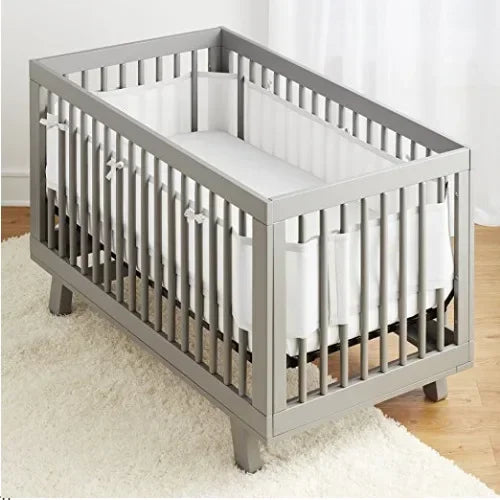 Tour de Lit Respirant Bébé — Mesh 4 Panneaux Protection Barreaux Anti-Étouffement