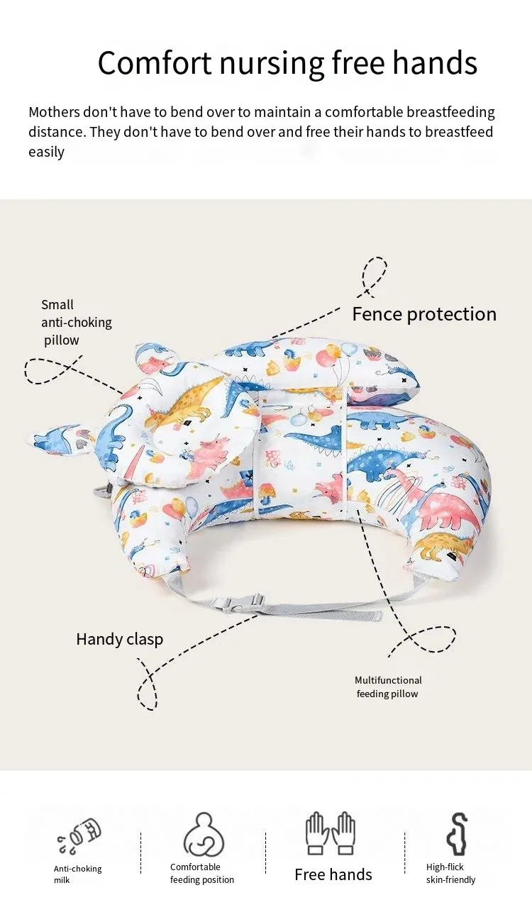 Coussin Bras Allaitement Motif Dinosaure & Animal – Housse Berceau Ergonomique Theraline | Maternité Haut de Gamme
