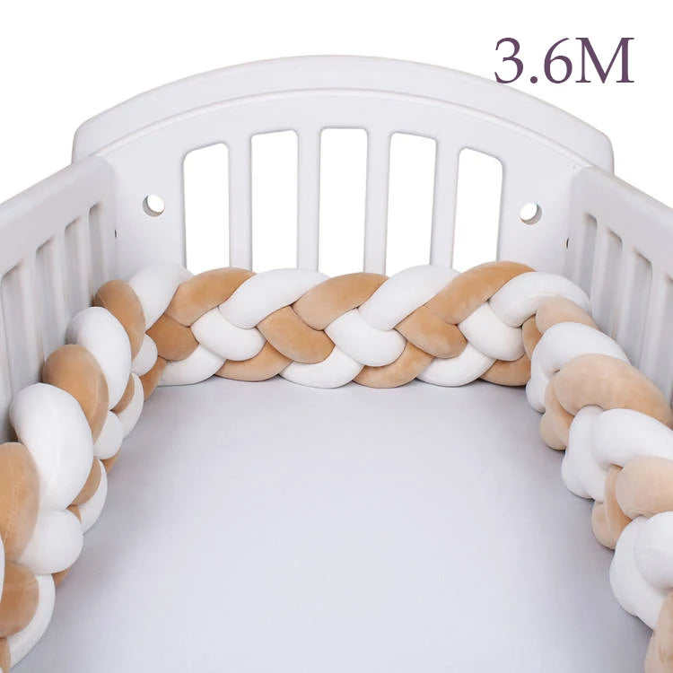 Tresse de Lit Bébé – Tour de Lit Tressé en Coton | 2.2M / 3M / 3.6M | Décoration Chambre Bébé