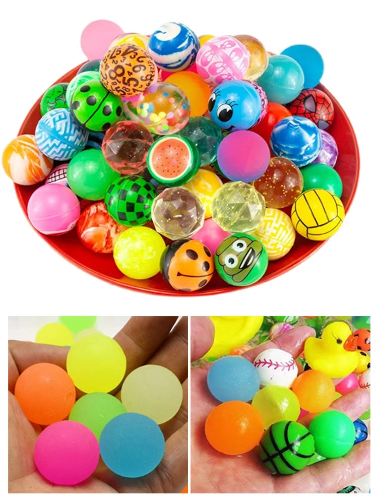 Lot Mini Balles Rebondissantes Enfant 10/20/30 Pièces – Balle Caoutchouc Colorée Intérieur Extérieur 6-12 Ans