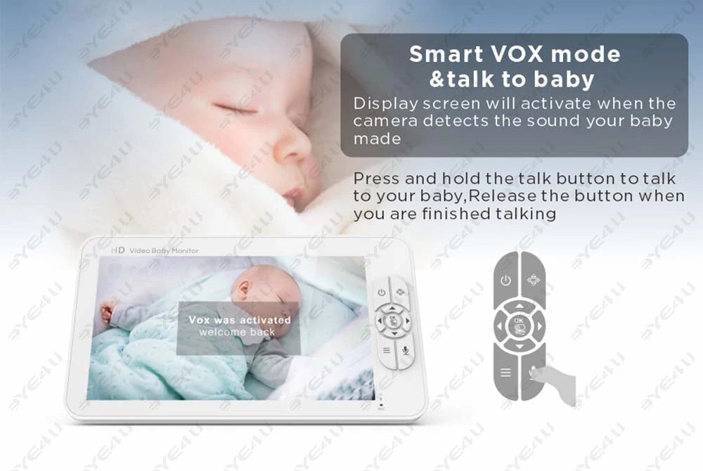 Babyphone Vidéo 5 Pouces PTZ – Capteur Température, Berceuses & Zoom | Meilleur Rapport Qualité-Prix