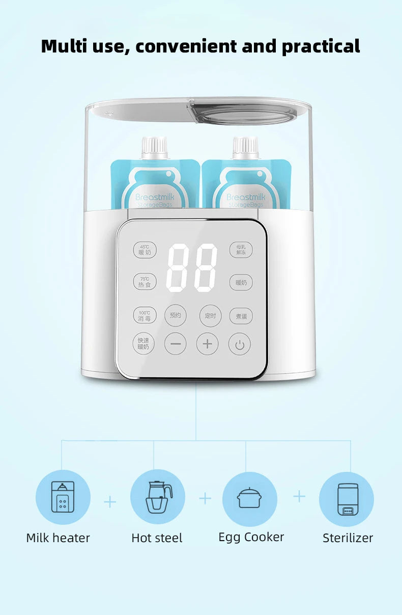 Chauffe-Biberon Rapide Multifonction – Stérilisateur 5 min, Chauffe Lait Maternel & Aliments Bébé