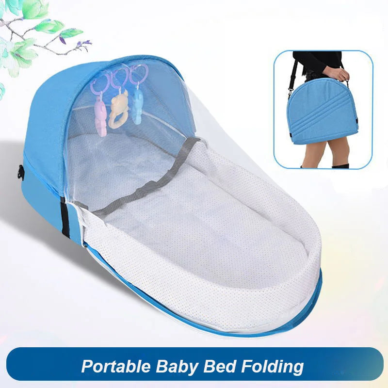 Lit Parapluie Bébé Pliable avec Moustiquaire & Matelas — Berceau Voyage Nomade | 4 Couleurs