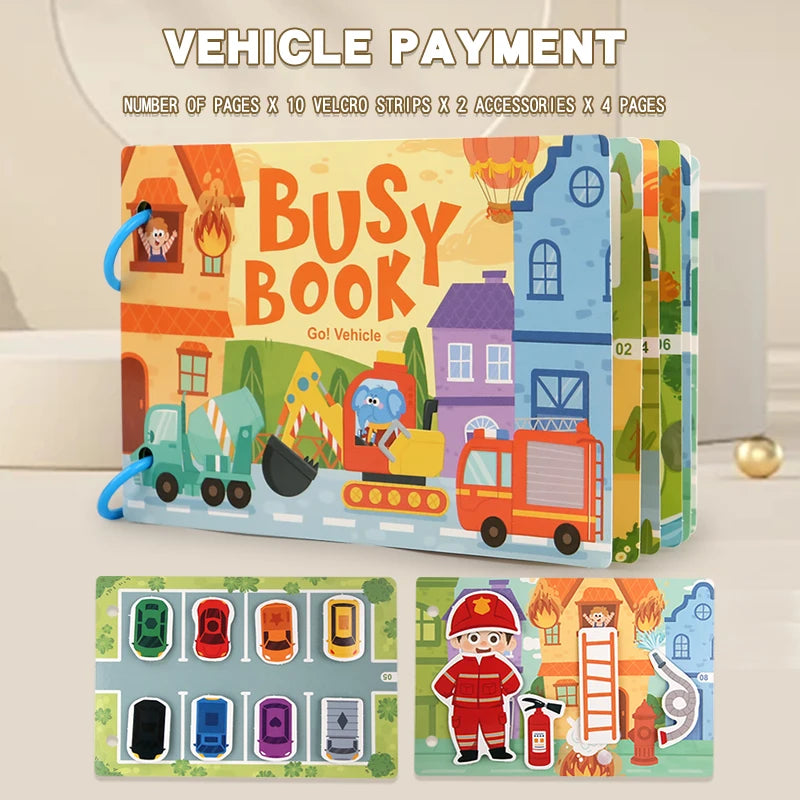 Quiet Book Montessori – Mon Premier Livre Calme Éducatif | 6 Thèmes | Jeu d’Association Bébé