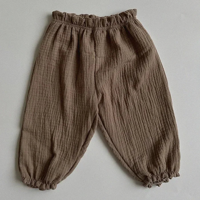 Pantalon Bébé Coton Bio – Mousseline Douce Imprimé Mignon Garçon & Fille 3-6M à 2-3 Ans