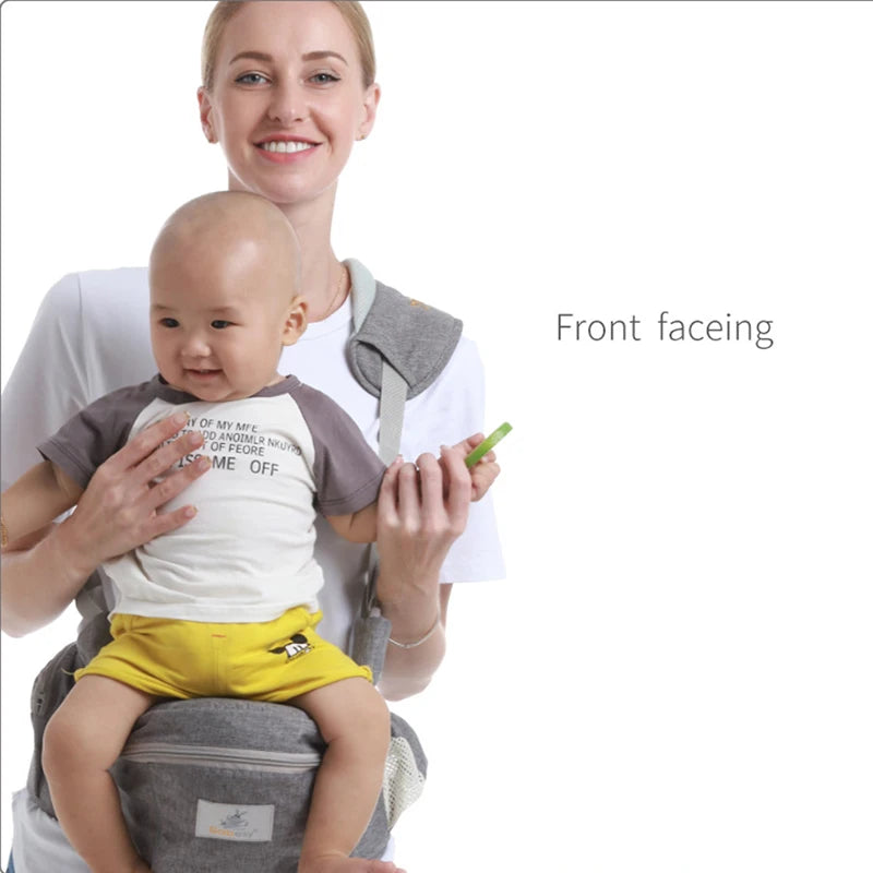 Porte-bébé ergonomique avec tabouret – Siège ventral multifonction pour bébé, 5 positions de portage
