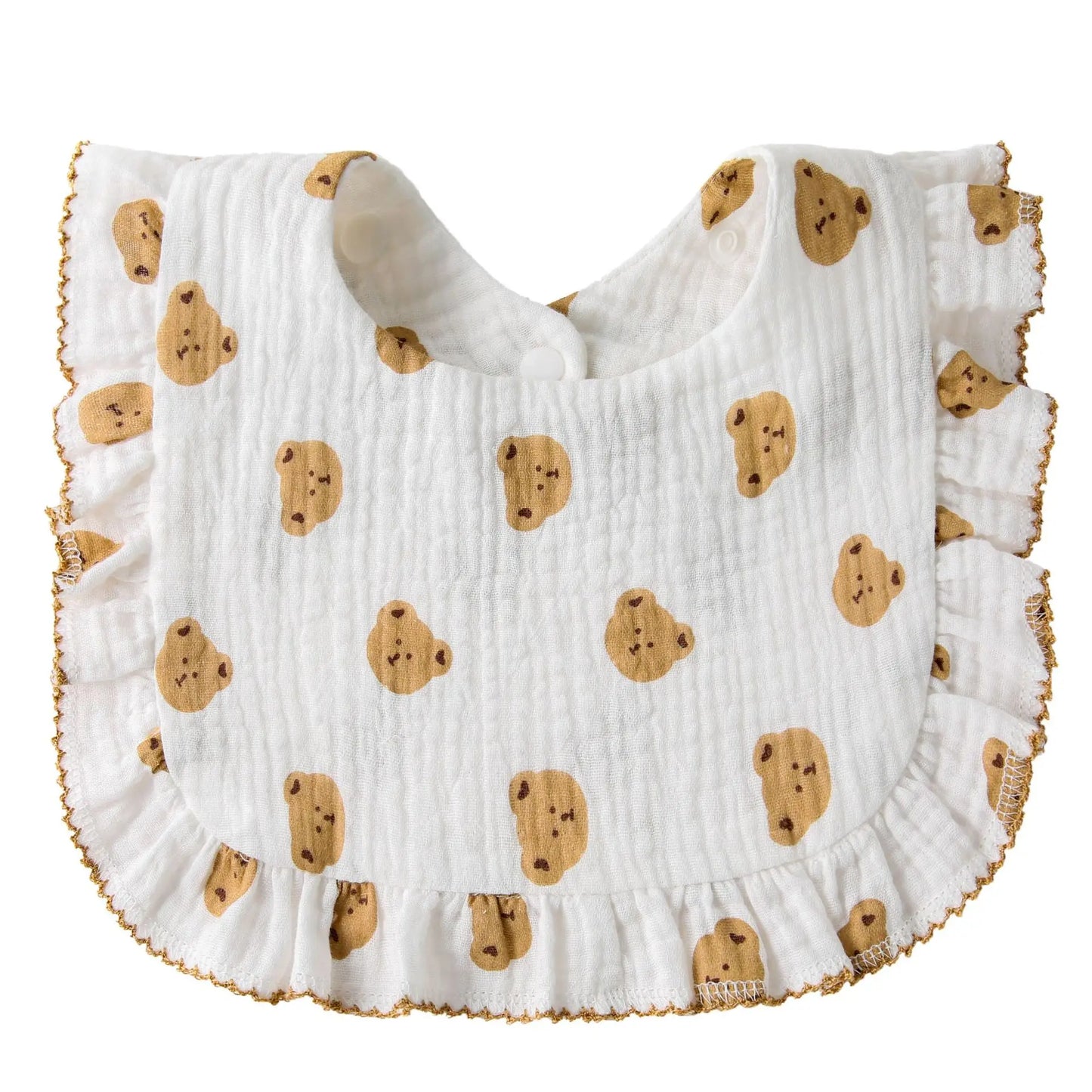 Bavoir Bandana Bébé Mousseline Coton Bio – Volant Floral Absorbant Nouveau-Né 0-18 Mois