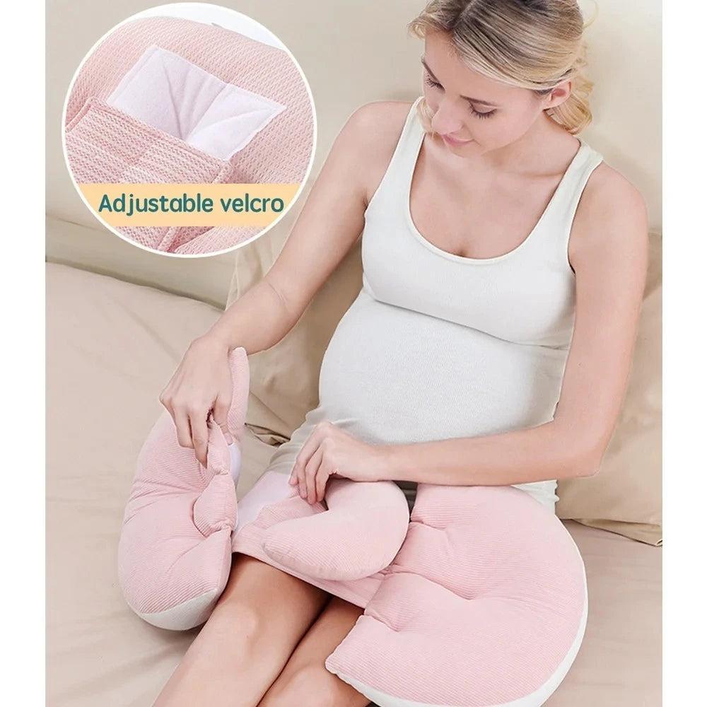 Coussin de Grossesse Coton – Oreiller Corps & Soutien Lombaire | Sommeil Femme Enceinte + 1 Oreiller Offert