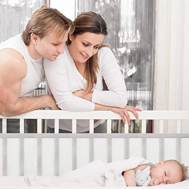 Tour de Lit Bébé Design Nœuds – Protection Barreaux Douce Garçon & Fille | Blanc & Gris Chambre Bébé