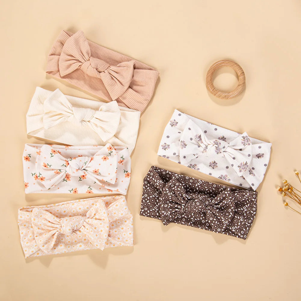 Lot 3 Bandeaux Bébé Fille Côtelés – Floral Cœur Marguerite Arc Vintage Accessoire Cheveux