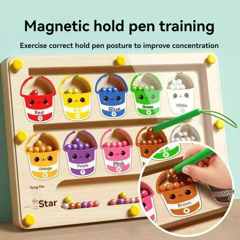 Labyrinthe Magnétique Balle Enfant – Concentration, Logique & Écriture | Puzzle Éducatif Dès 3 Ans | Taille M & L