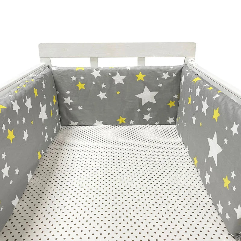 Tour de Lit Bébé Coton Épais 1 Pièce — Coussin Protège Barreaux Lavable | 24 Coloris Fille & Garçon